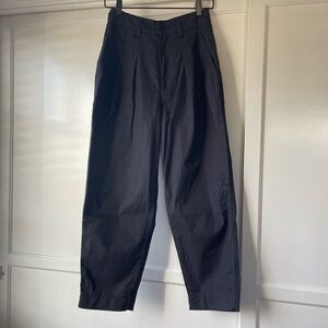 MHL Margaret Howell dark navy pleated trousers